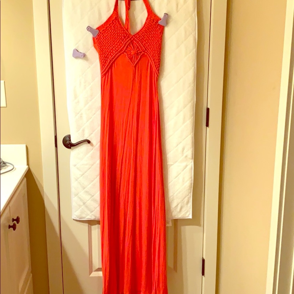 Dainty hooligan coral maxi dress